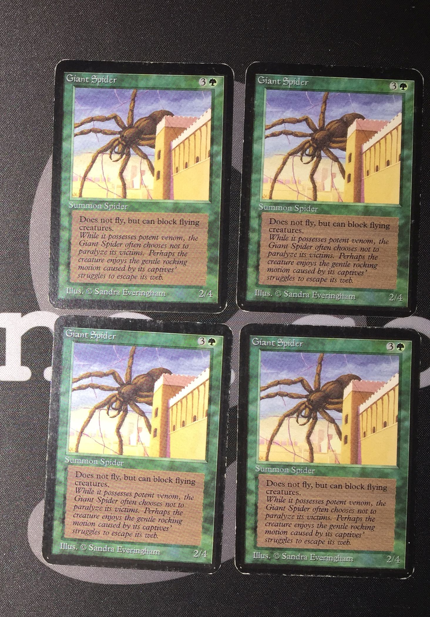 4 Giant Spider (0267) Alpha Green MtG Magic 93/94 Old School Common