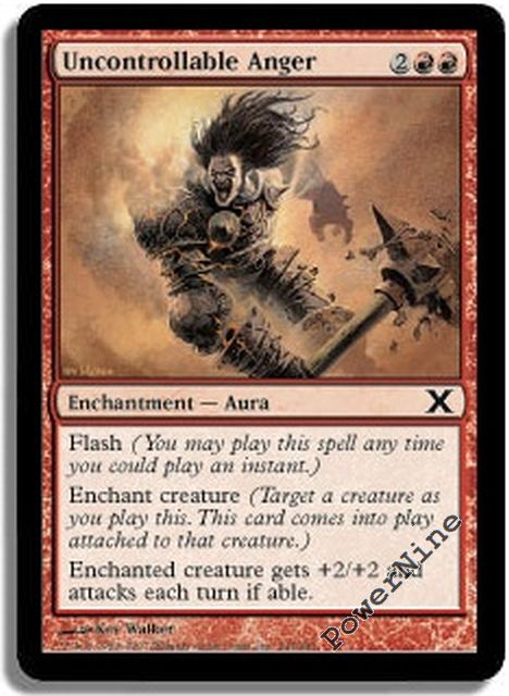 4 Uncontrollable Anger * Red Tenth 10th Edition Mtg Magic Common 4x x4